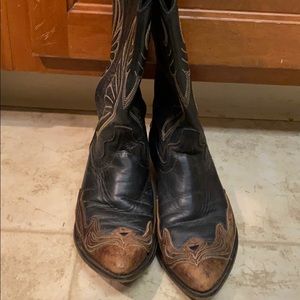 Brown and black cowgirl boots